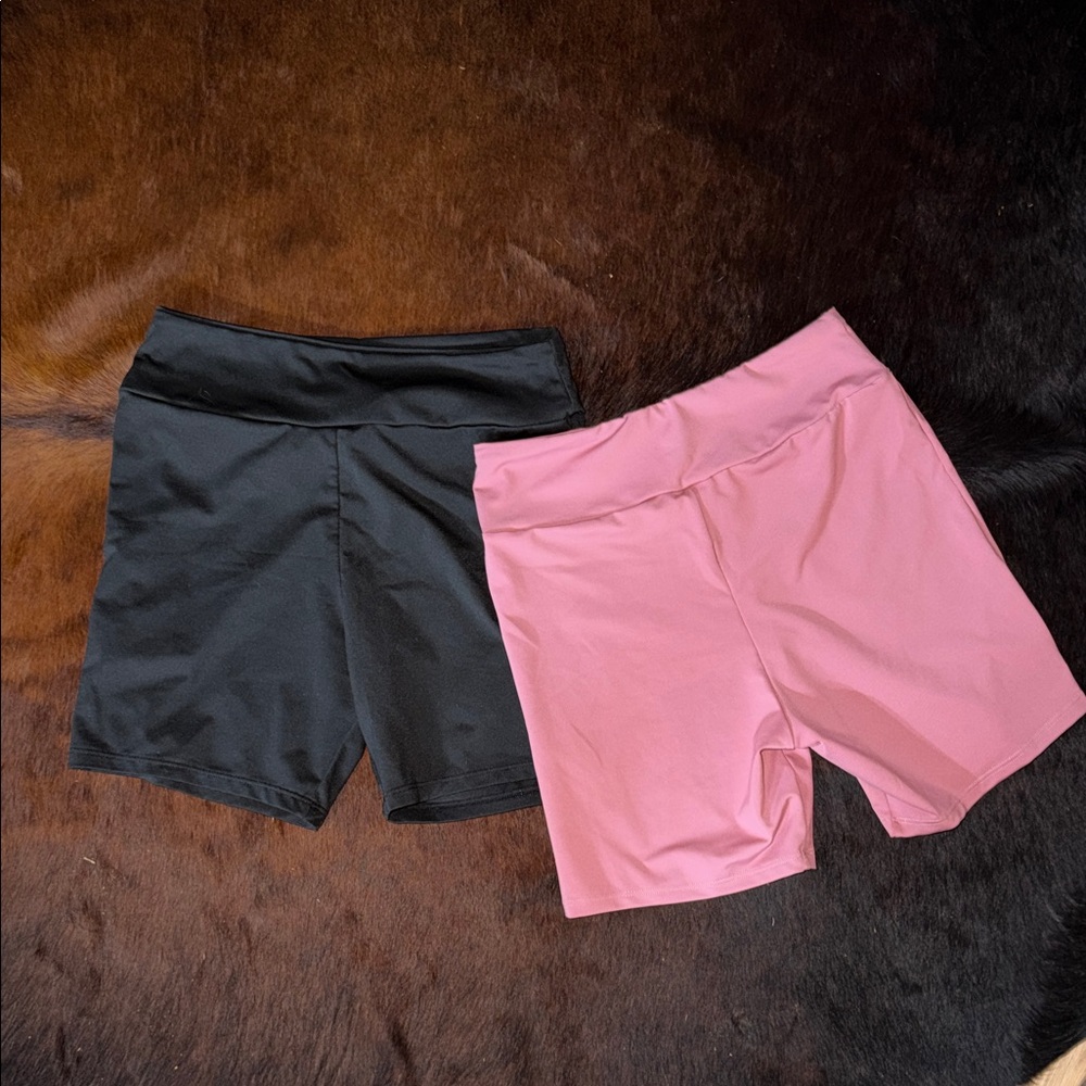 Women’s High-Waist Active Shorts - Black & Pink